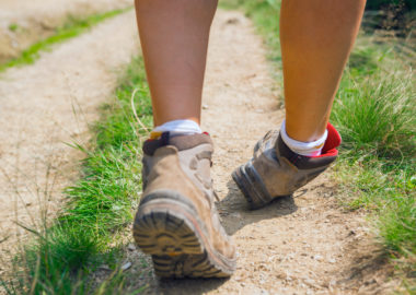 Missteps about to produce ankle injury to a hiker